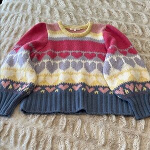 LoveShackFancy Multicolor Knit Sweater NWT